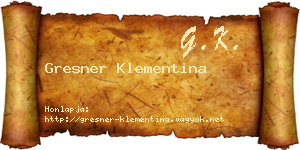 Gresner Klementina névjegykártya
